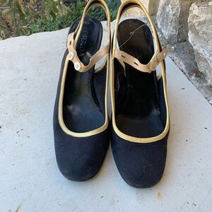Prada Black and Gold Heels